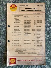 Shell Service Guide Lubrication Chart  Pontiac Tempest 4 V8 Lemans - 1963 2348G