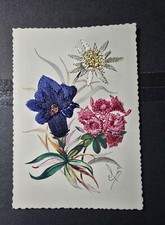 Embroidered Postcard - Flowers