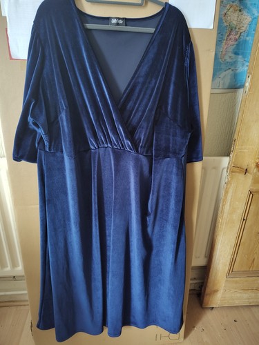 Ladies navy blue velour - navy, blue,