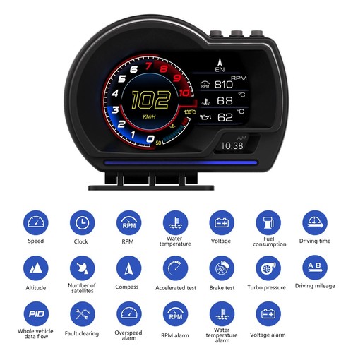 Car obd2 gps hud - car-obd2+gps-hud, head