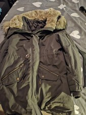 Green Women's Parka Coat Size 14