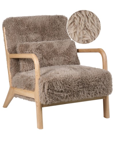 Armchair skovde faux - fur, taupe