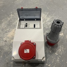 Red 63A Socket 5 Pin 3P+N+E IP67 400V 63Amp 3 phase with Plug RCD 415v  GARO ide