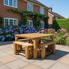 Picnic Table and 4 Bench Set