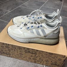 Adidas ZX 2K Boost Safety First Trainers Sneakers Shoes Grey White Mens - size 8
