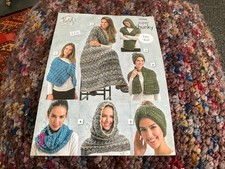 King Cole 5068 Super Chunky Knitting Pattern Ladies Wrap Blanket Scarf Snood 