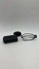 Foldable Reading Glasses Unisex +2.0 Diopters Slim Black Frame Eyeglasses