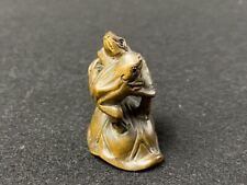 Japanese NETSUKE Charm Wooden Hand-carved Frog #55
