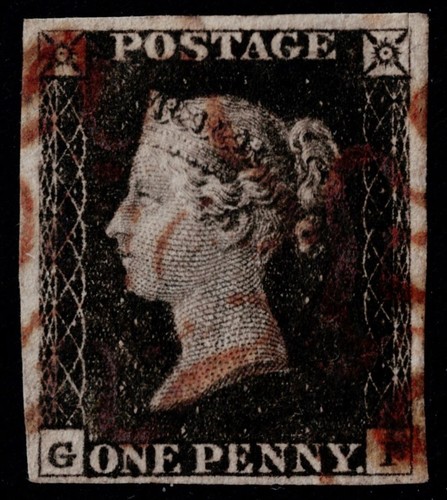 1840 black plate - 1d,