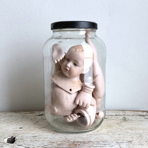 Vintage porcelain doll - vintage, parts