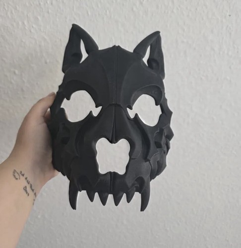 Dog wolf skull mask - skull, black