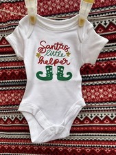 Personalised Santa’s Little Helper Christmas Design Baby Vest Unisex