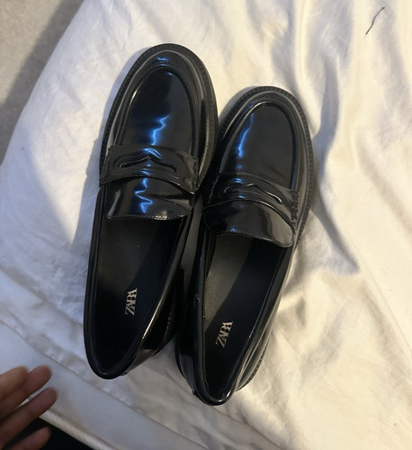 Zara black patent leather - black,