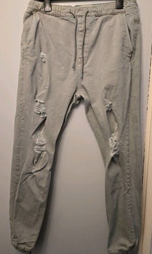 Mens grey denim jeans pull - mens,