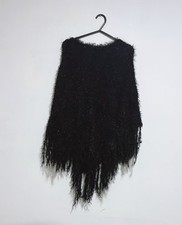 Black Mohair Knitted Cape