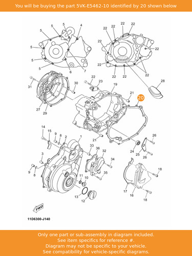 Yamaha gasket crankcase - gasket,,