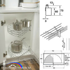 Hafele Kitchen Cabinet Carousel Set Half Circle Corner Unit Chrome Wire Basket
