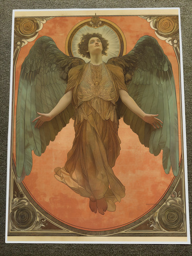 Art nouveau angel - print,