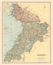 AYRSHIRE antique county map