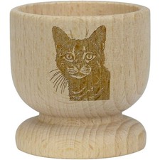 'Cat Portrait' Wooden Egg Cup