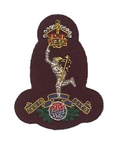 Kings Crown Royal Signals Officers Wire Embroided Maroon Beret Badge ( Airborne