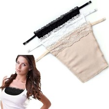 Three icons 3pcs Lady Lace Clip-on Mock Camisole Bra Insert Overlay Modesty