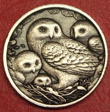 HOBO Nickel Owls Made from a