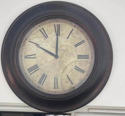Large clock black world - large,
