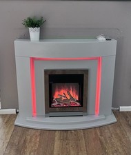 Complete Electric Fire And Fireplace 48” Shelf  Flamerite Ennio Electric Fire