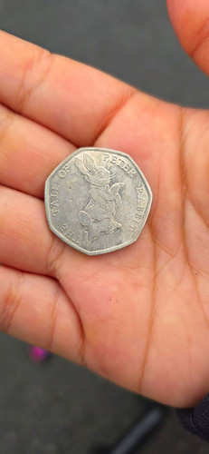 2017 peter rabbit 50p coin - peter,