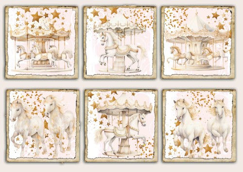 Vintage horse card toppers - vintage,