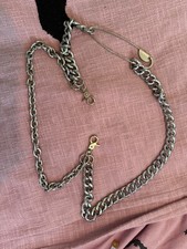 Disturbia Silver Large Safety pin trousers thick  chain RARE Rock/punk/emo/scene