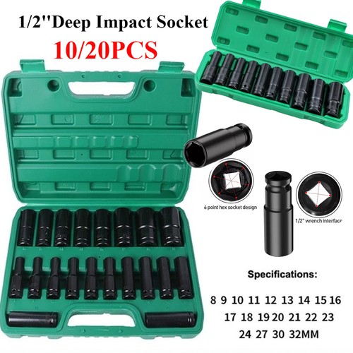20pcs deep impact socket - deep, 6