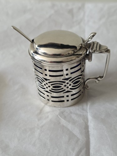 Sterling silver mustard pot - silver,