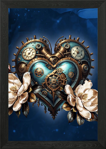 Steampunk heart framed wall - heart,