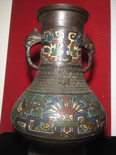 Bronze and spelter urn vase - and,