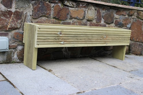 Wooden raised decking - decking, garden
