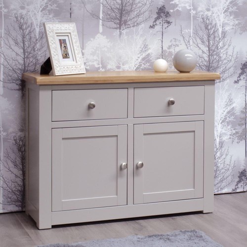 Grey painted small sideboard - grey,
