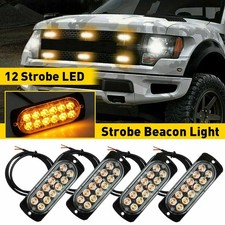 4x Amber 12 LED 36W 12V Strobe