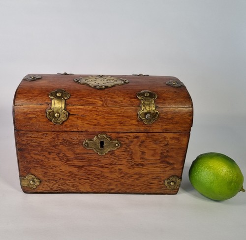 Small antique tea caddy - antique, wooden
