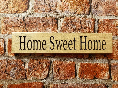 Home sweet oak sign - sweet, wood