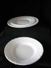 6 Pieces White Arcopal Swirl Design Dinner Plates Pasta Bowls & Salad Plates