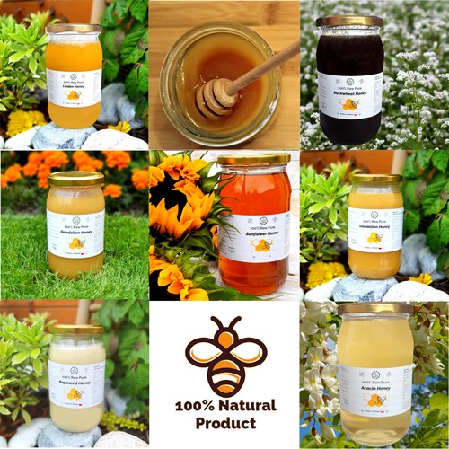 1kg raw honey linden - honey,