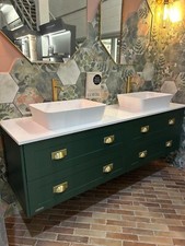 Ex Display Louise 1800 Wall Hung Vanity Unit painted in Mallard
