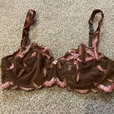 Lise Charmel Brown & Pink Underwired Bra. 36E. 