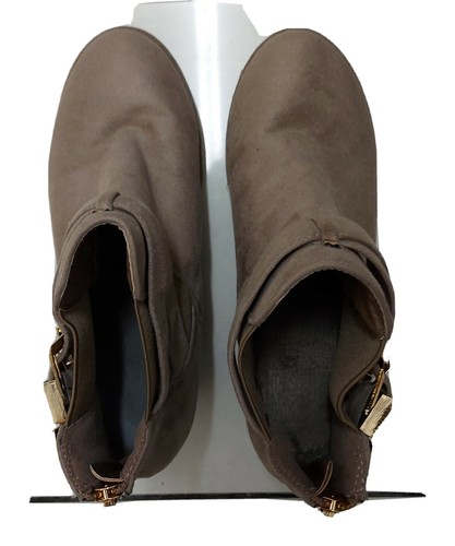 Beige wedge boots - beige,