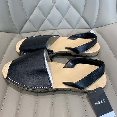 Next black leather avarca flat - next,