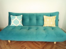 Habitat Kota Teal Velvet Sofa