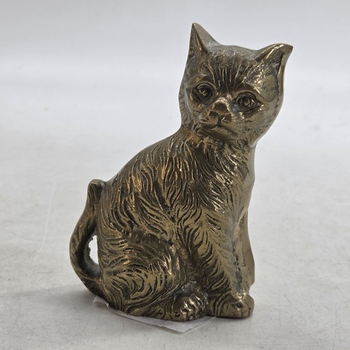 Solid brass sitting cat - solid,