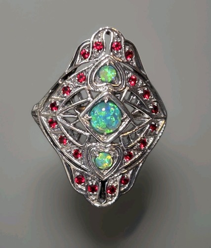 Natural fire opal garnet 925 - natural,
